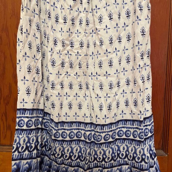 ADORABLE | Blue & White Off the Shoulder Dress - Picture 4 of 5